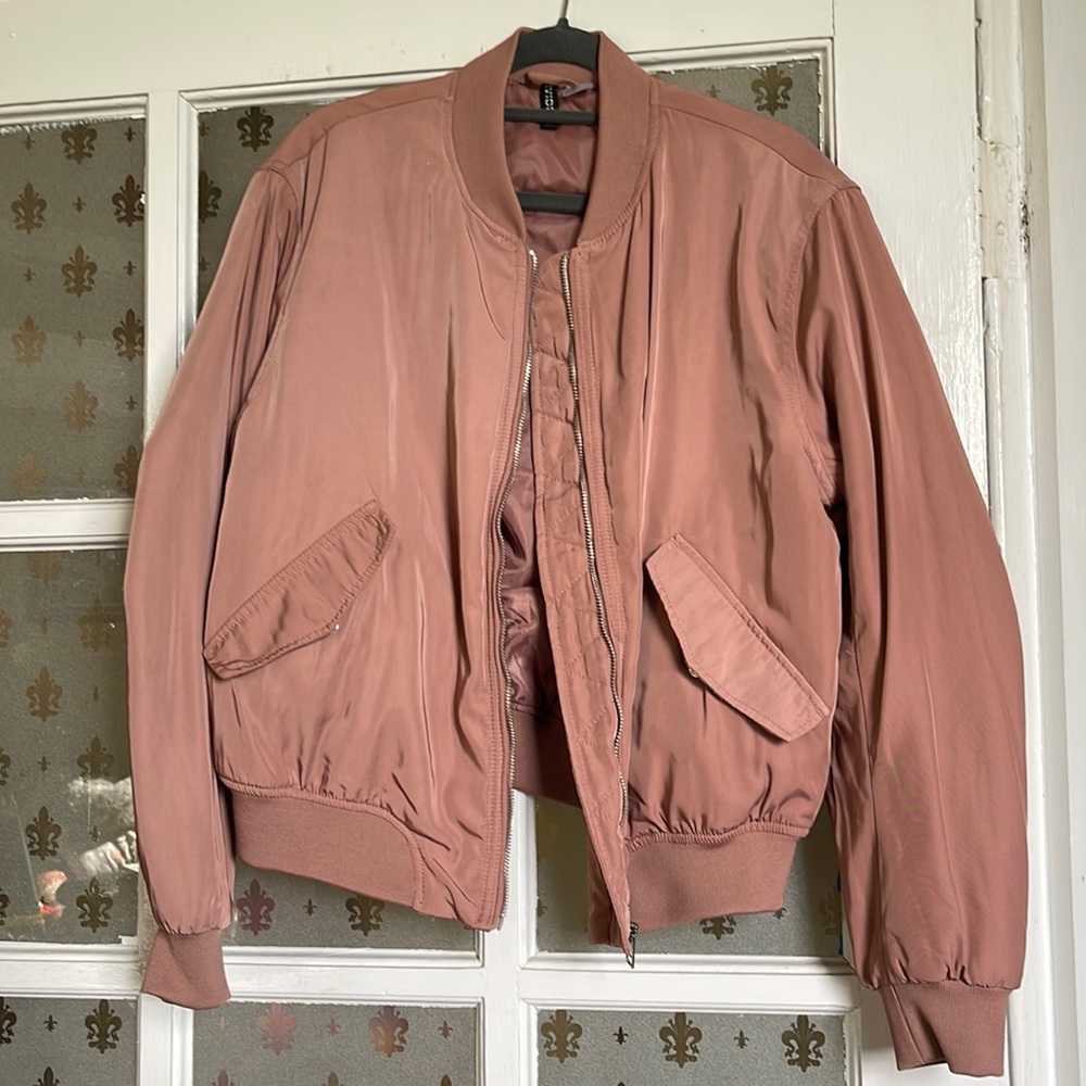 Rose color bomber jacket
